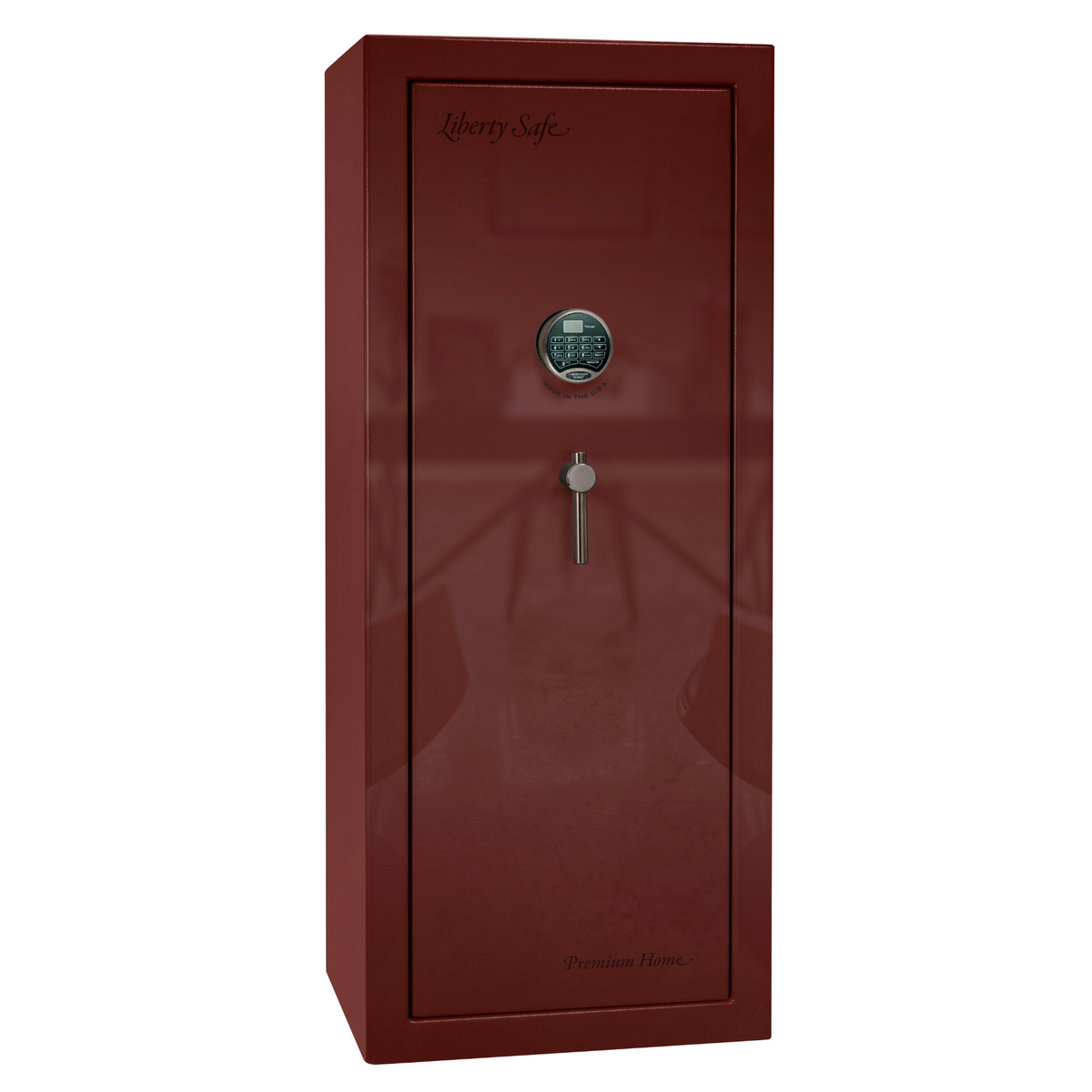 Premium Home Series | Level 7 Security | 2 Hour Fire Protection | 17 | Dimensions: 59.25&quot;(H) x 24&quot;(W) x 20.25&quot;(D) | Burgundy Gloss Black Chrome - Closed Door